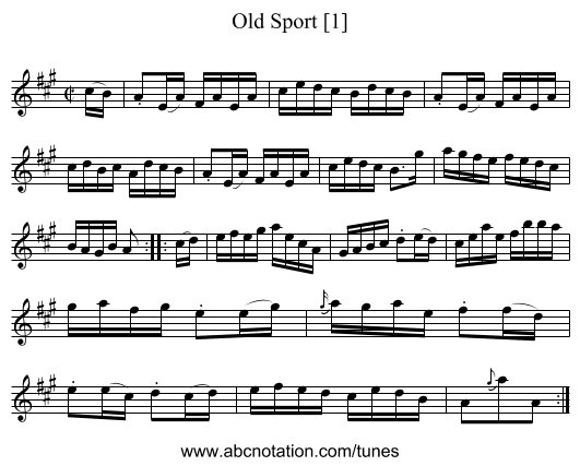 Old Sport [1] - staff notation