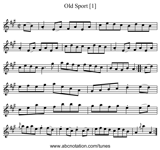 Old Sport [1] - staff notation