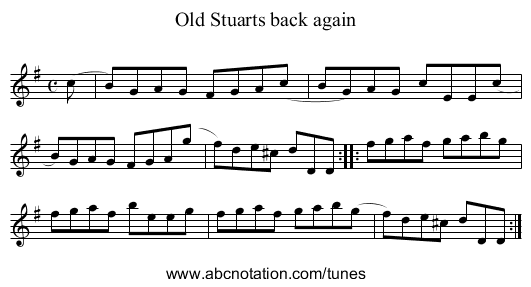 Old Stuarts back again - staff notation