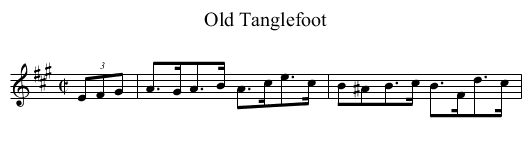 Old Tanglefoot - staff notation