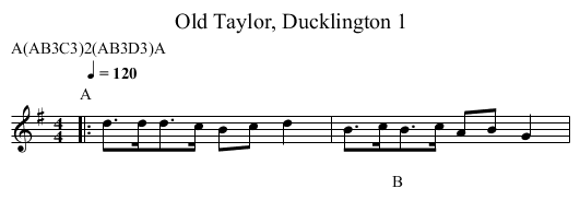 Old Taylor, Ducklington 1 - staff notation