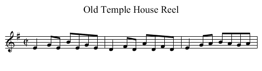 Old Temple House Reel - staff notation
