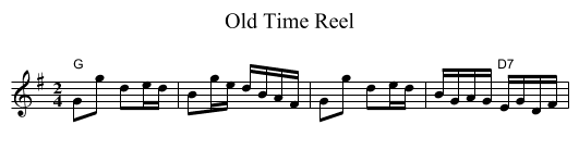 Old Time Reel - staff notation