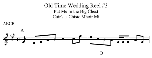Old Time Wedding Reel #3 - staff notation