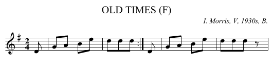 OLD TIMES (F) - staff notation