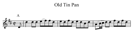 Old Tin Pan - staff notation