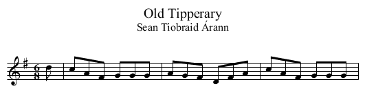 Old Tipperary - staff notation