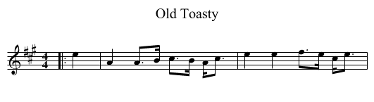 Old Toasty - staff notation