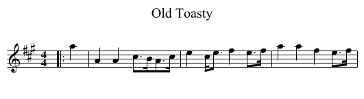 Old Toasty - staff notation
