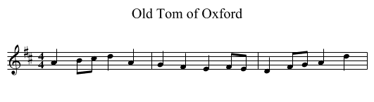 Old Tom of Oxford - staff notation
