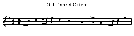 Old Tom Of Oxford - staff notation