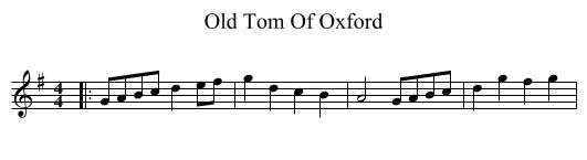 Old Tom Of Oxford - staff notation