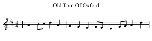 Old Tom Of Oxford - staff notation