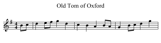 Old Tom of Oxford - staff notation
