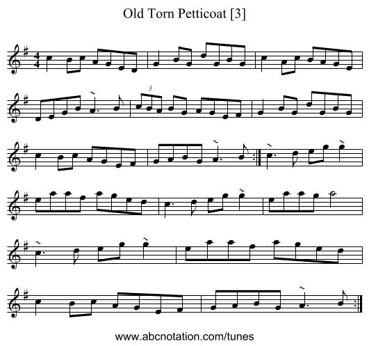 Old Torn Petticoat [3] - staff notation