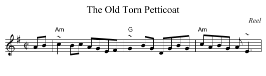 Old Torn Petticoat, The - staff notation