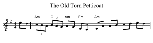 Old Torn Petticoat, The  - staff notation