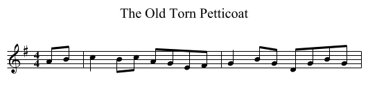 Old Torn Petticoat, The  - staff notation
