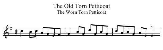 Old Torn Petticoat, The - staff notation