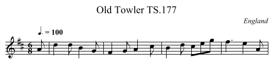 Old Towler TS.177 - staff notation
