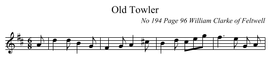 Old Towler - staff notation
