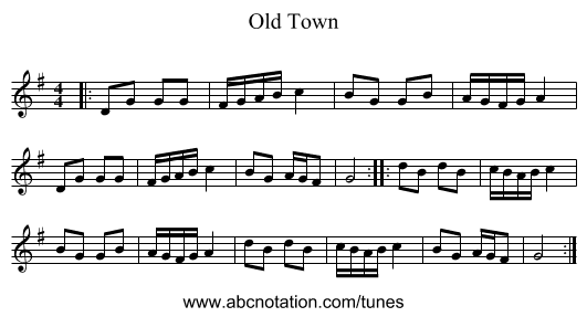 Old Town - staff notation