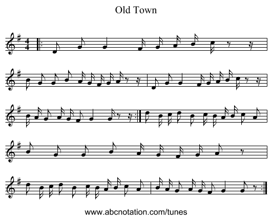 Old Town - staff notation