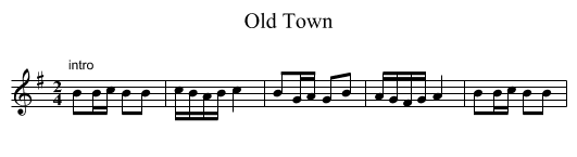 Old Town - staff notation