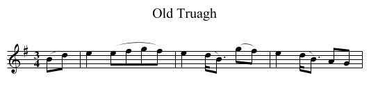 Old Truagh - staff notation