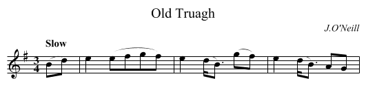 Old Truagh - staff notation