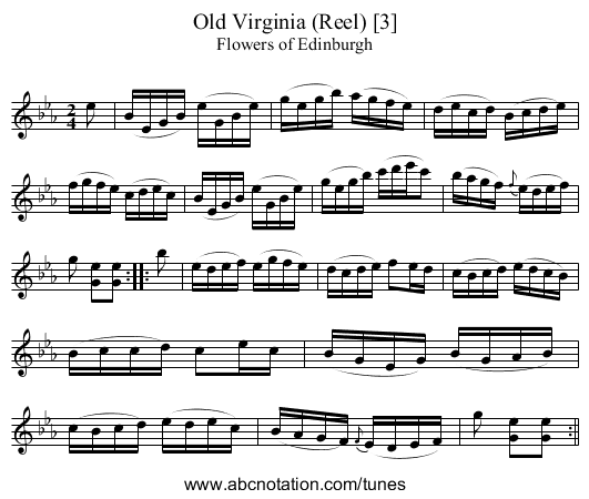 Old Virginia (Reel) [3] - staff notation