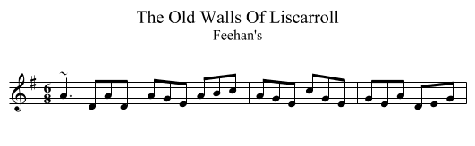 Old Walls Of Liscarroll, The - staff notation