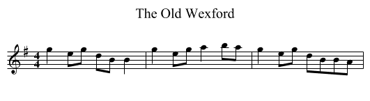 Old Wexford, The  - staff notation