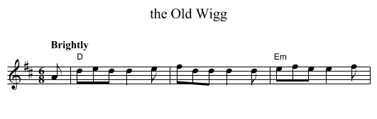 Old Wigg, the  - staff notation