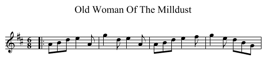 Old Woman Of The Milldust - staff notation