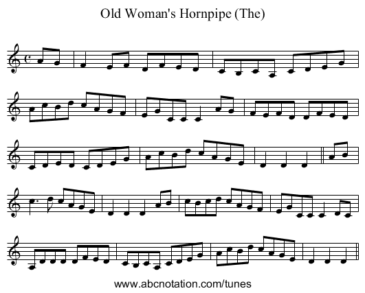 Old Woman's Hornpipe (The) - staff notation