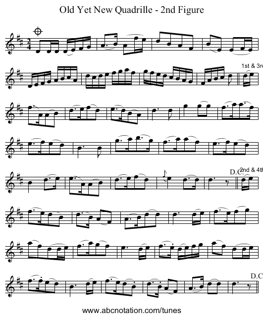 Old Yet New Quadrille - 2nd Figure - staff notation