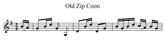 Old Zip Coon - staff notation