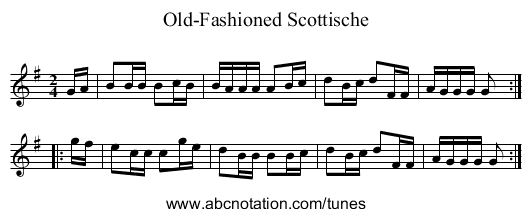 Old-Fashioned Scottische - staff notation