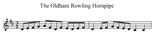 Oldham Rowling Hornpipe, The - staff notation