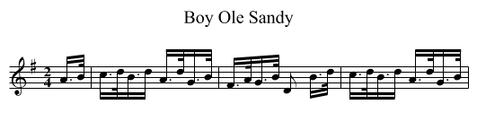 Ole Sandy, Boy - staff notation