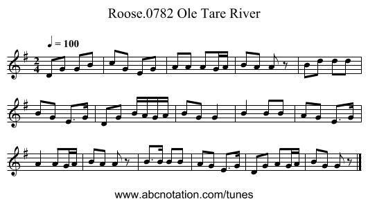 Ole Tare River, Roose.0782 - staff notation