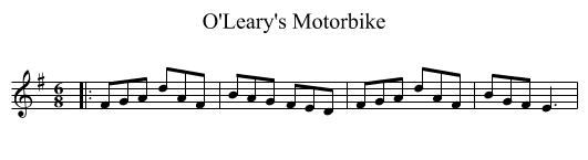 O'Leary's Motorbike - staff notation