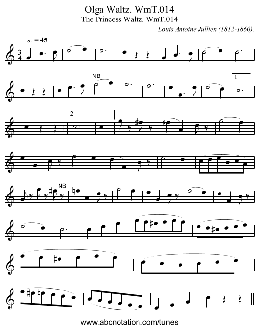 Olga Waltz. WmT.014 - staff notation