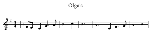 Olga's - staff notation