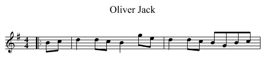 Oliver Jack - staff notation