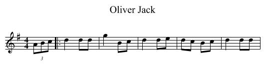 Oliver Jack - staff notation