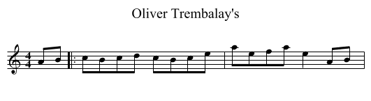 Oliver Trembalay's - staff notation
