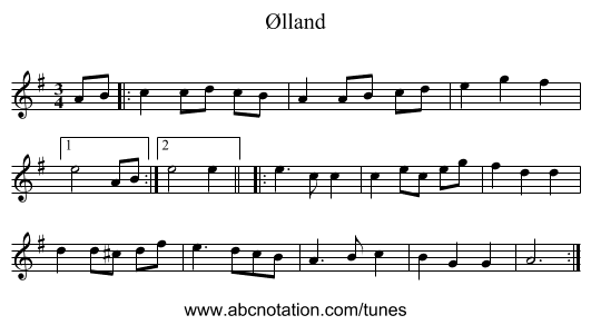 Ølland - staff notation