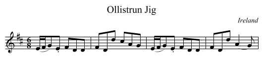 Ollistrun Jig - staff notation